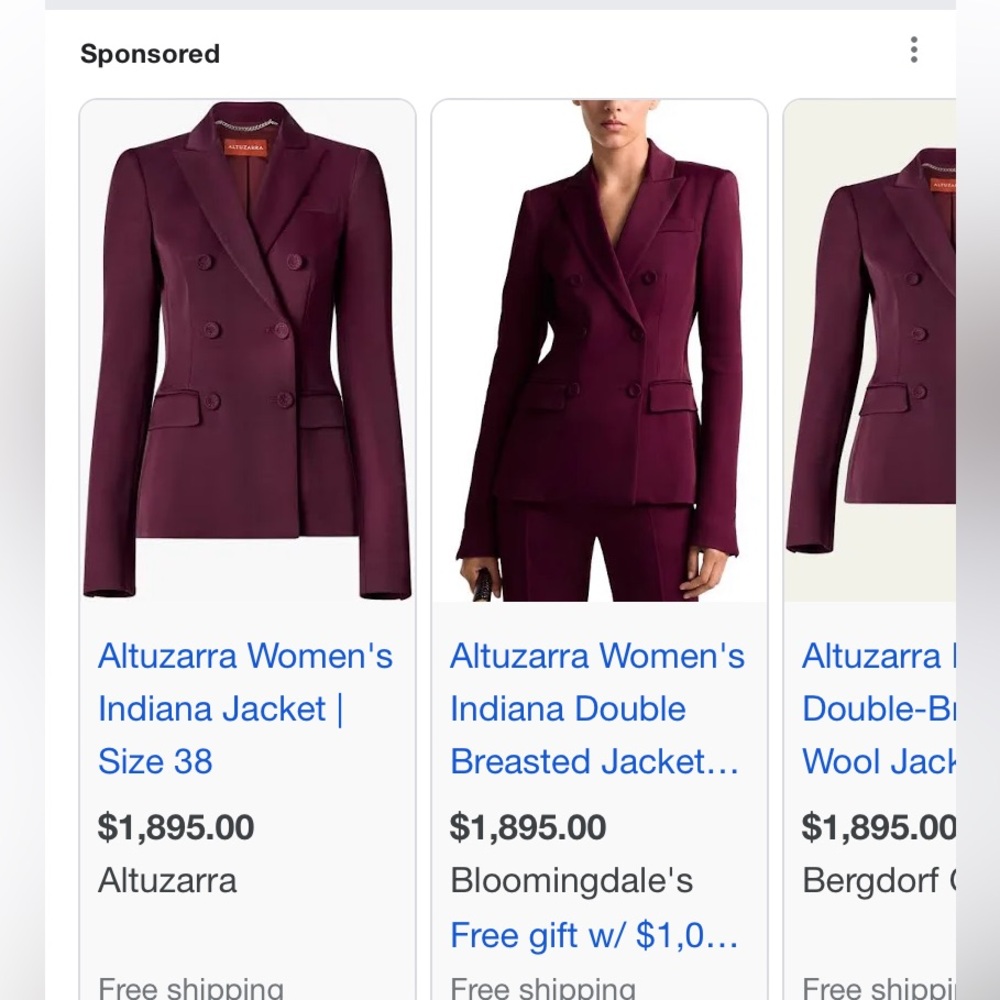 Altuzarra Women's Double Breasted Jacket - Purple
